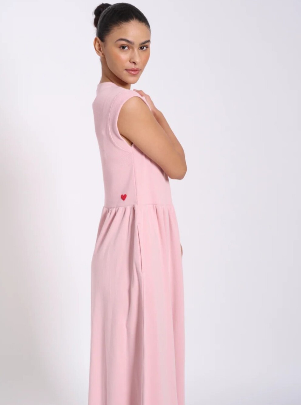 Canadian-Made Ribbed Cotton Midi Dress